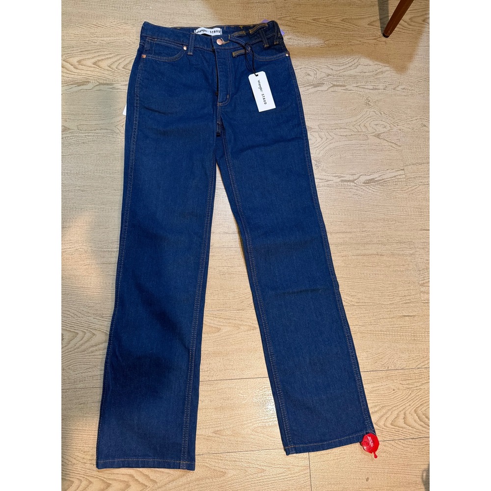 Wrangler x STAUD Long Straight Jeans Dark Wash‎ Indigo Denim W26 L32 112349471